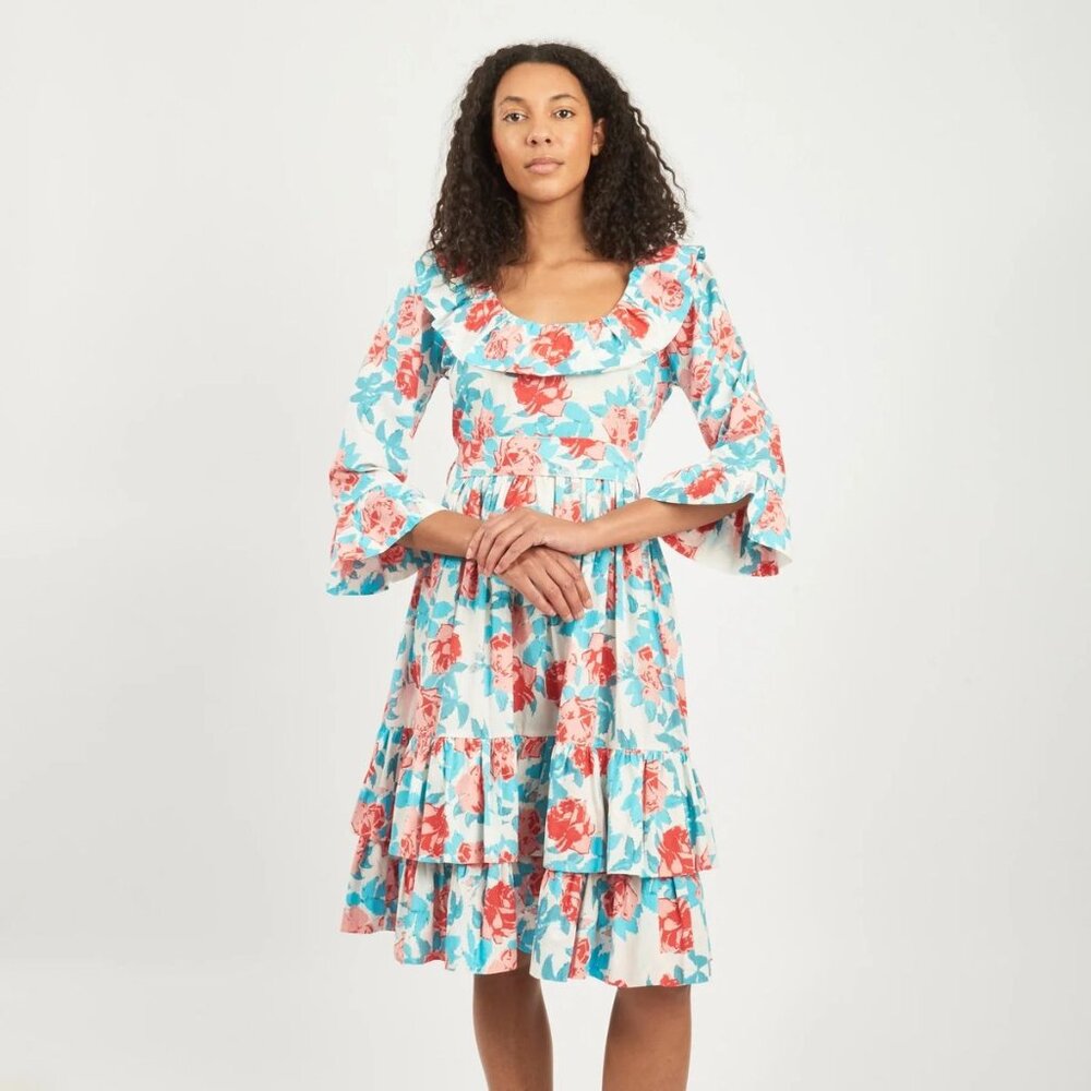 Batsheva Painted Rose "Patty" Dress